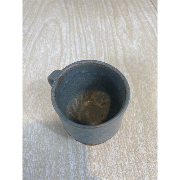 5 Vintage Pottery Coffee Cups / Mugs Unique Design with Wine Glass Style Base - Picture 6 of 16